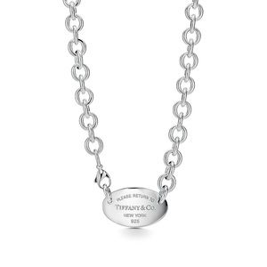 Tiffany & Co 925 sterling Oval tag choker necklace